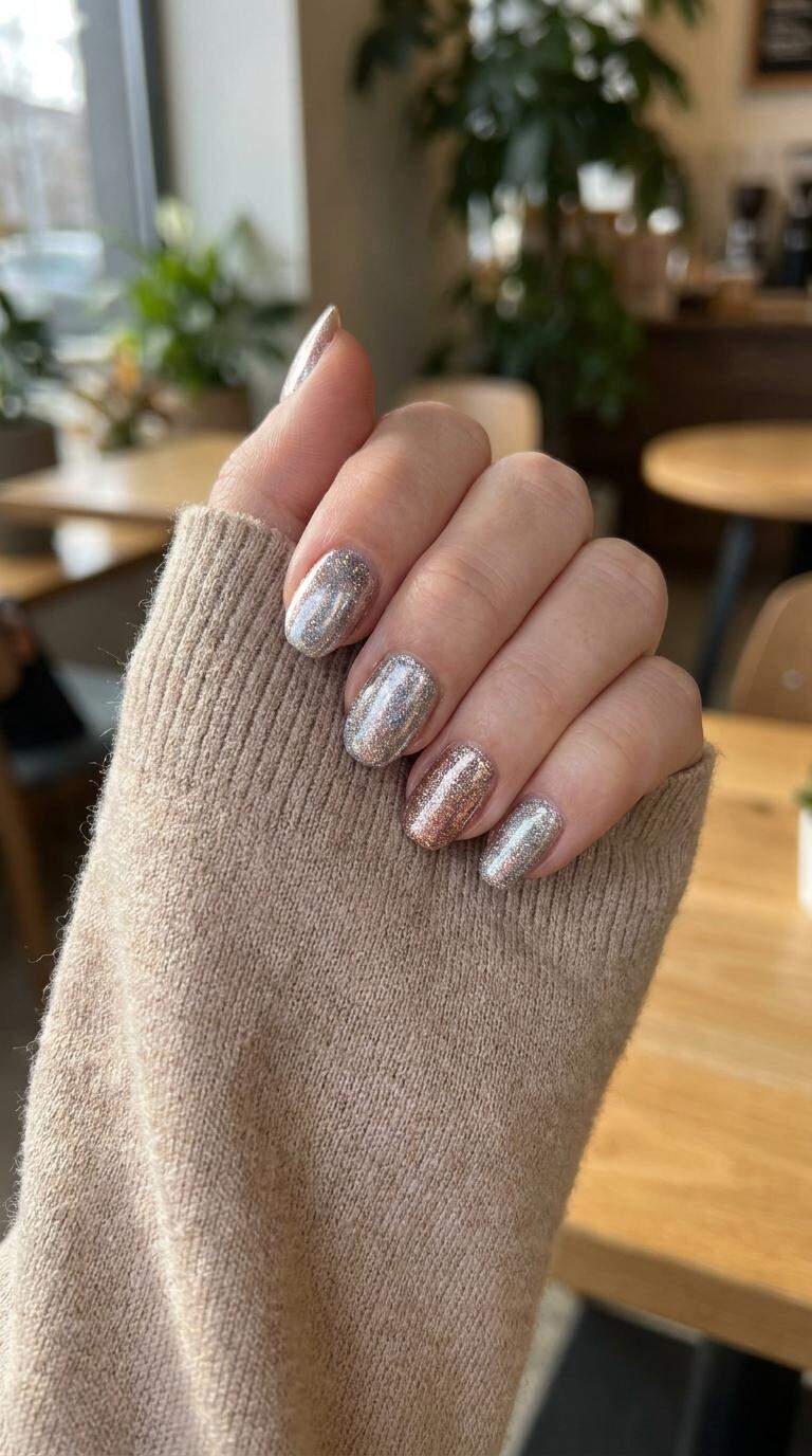 Glitter Chrome Nails