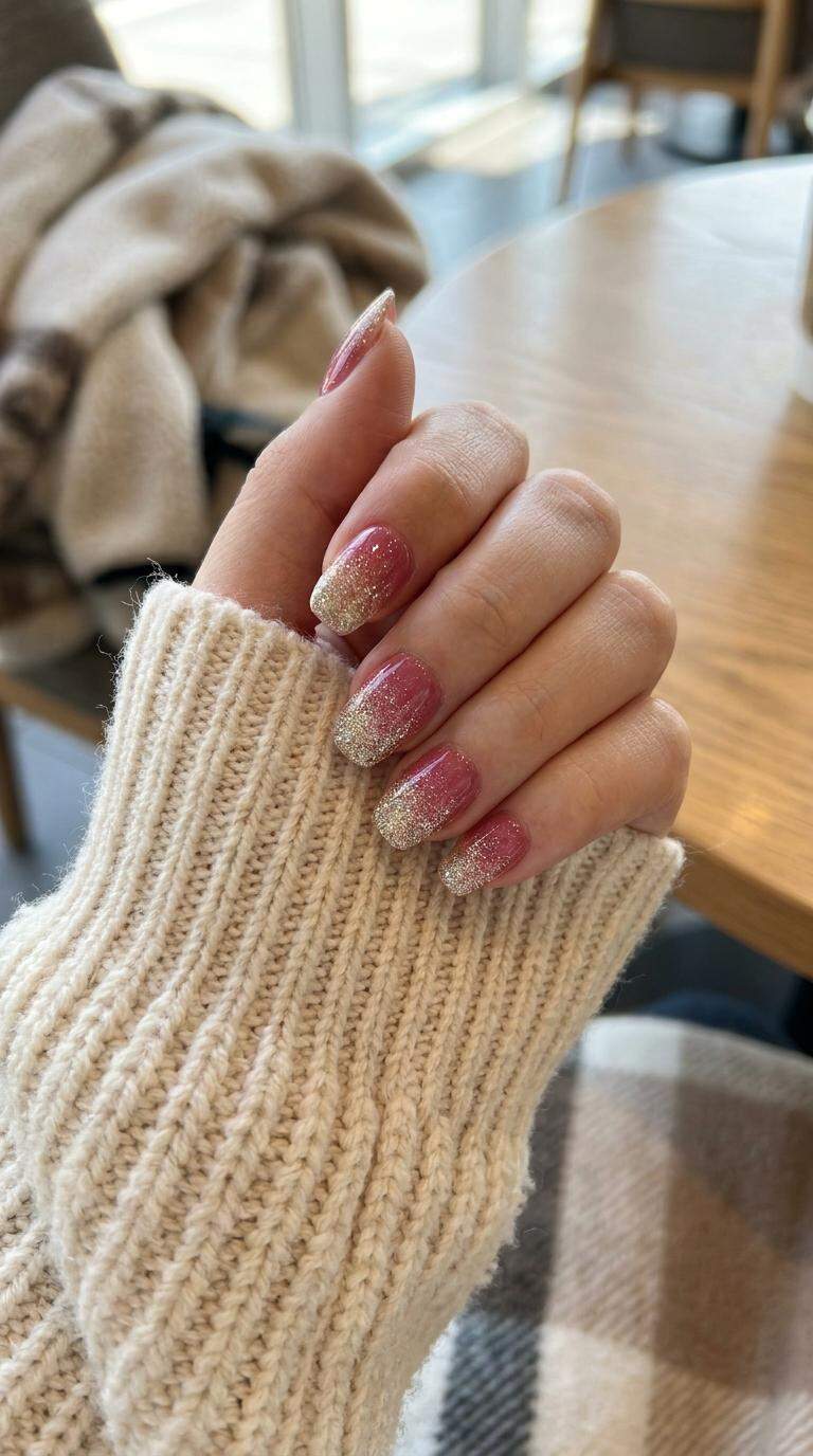 Glittery Ombre Press On Nail