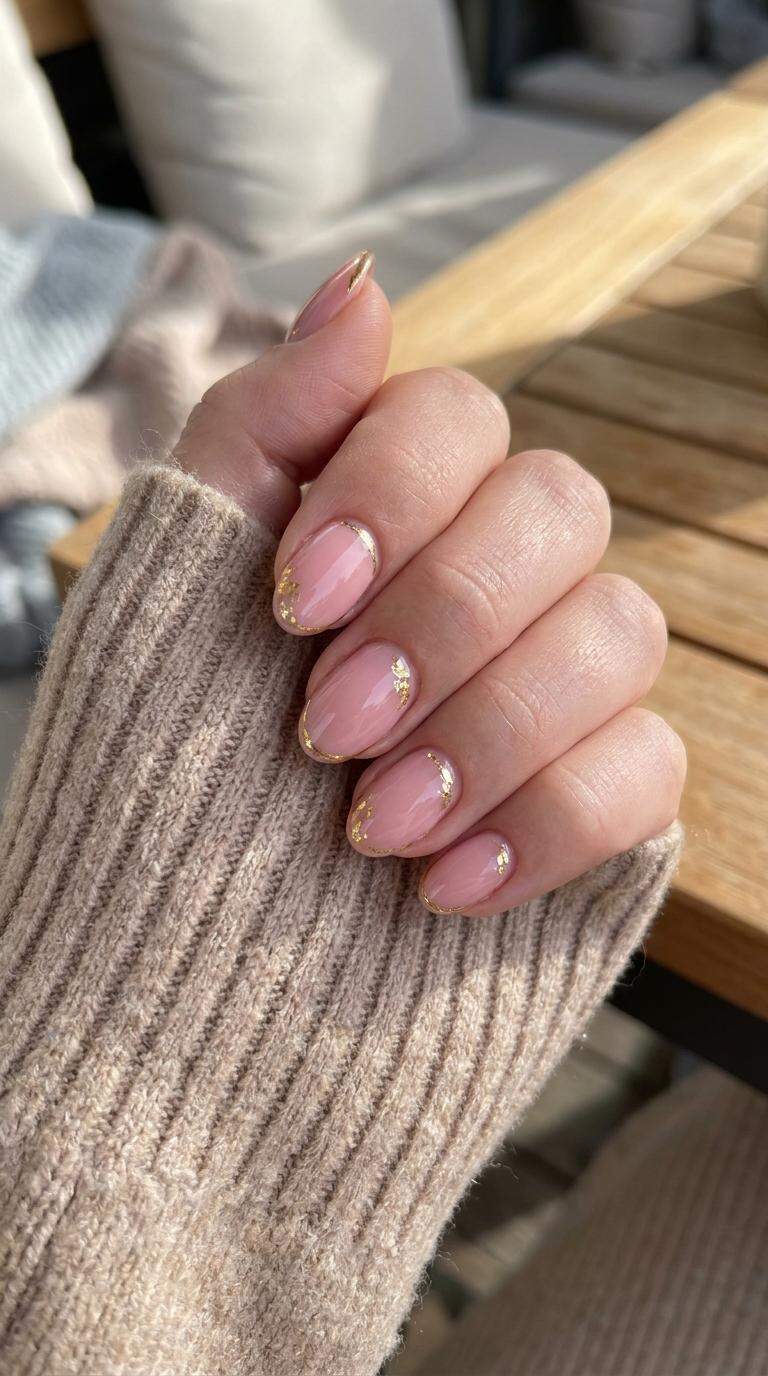 Gold Accent on Soft Pink