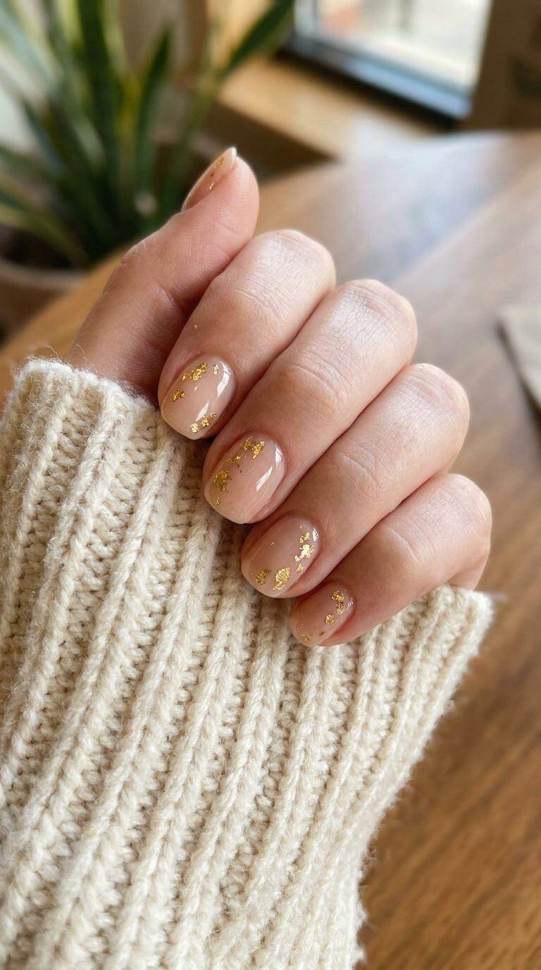 Gold Leaf Accent Nails
