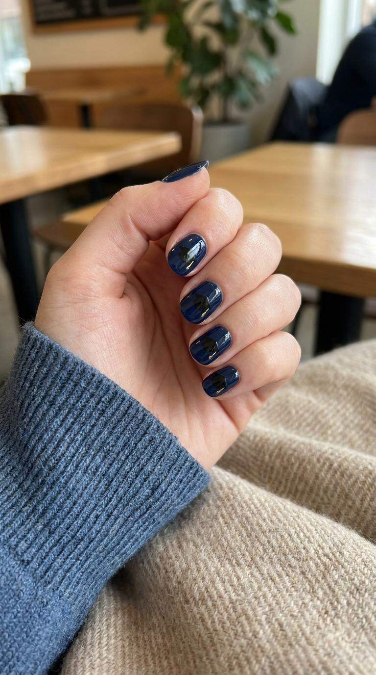 Grad Cap Silhouette Nails