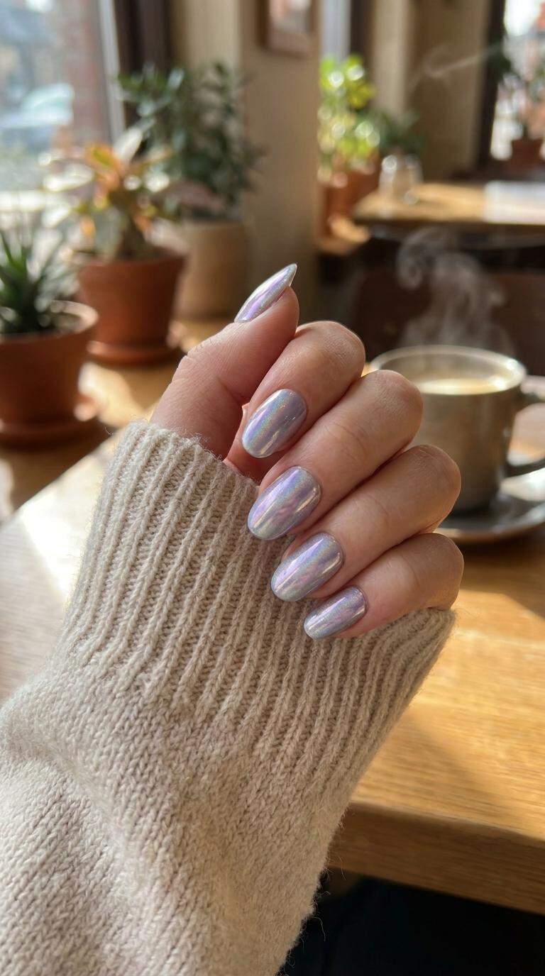 Holographic Ombre Nail Art Press