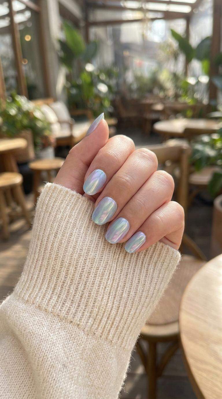 Iridescent Ombre Press On Nails