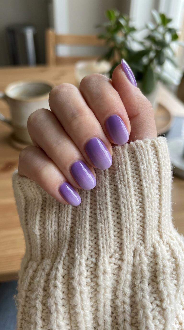 Lavender Purple Ombre Nails
