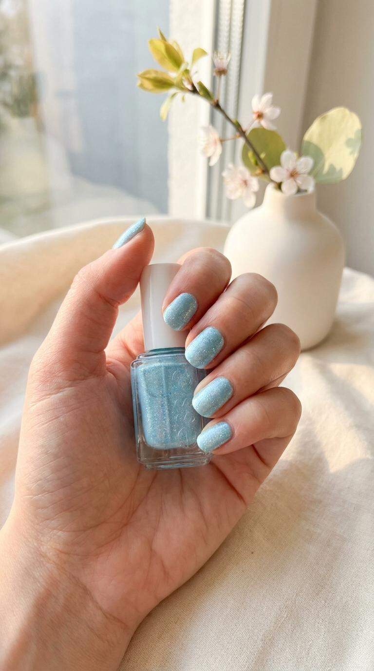 Light Azure Sparkle Polish