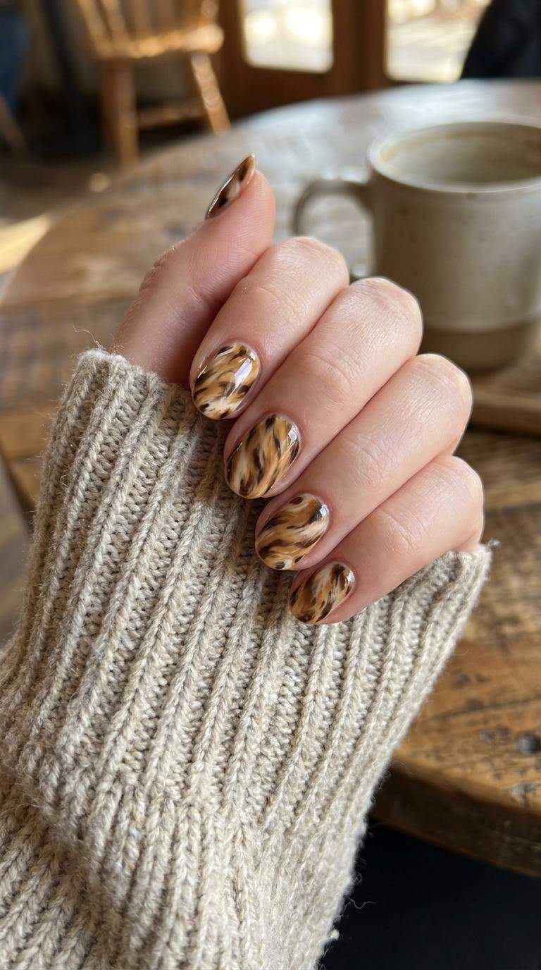 Lion's Mane Animal Print Nails