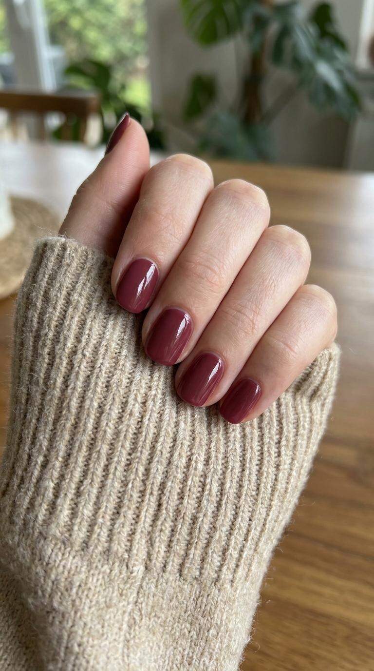 Matte Maroon Nail Finish