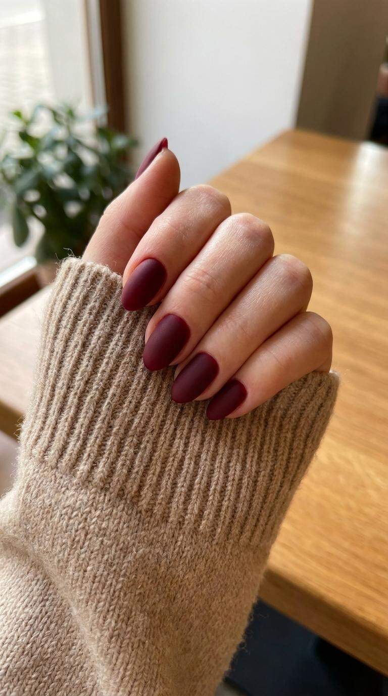 Matte Wine Red Nail Polish