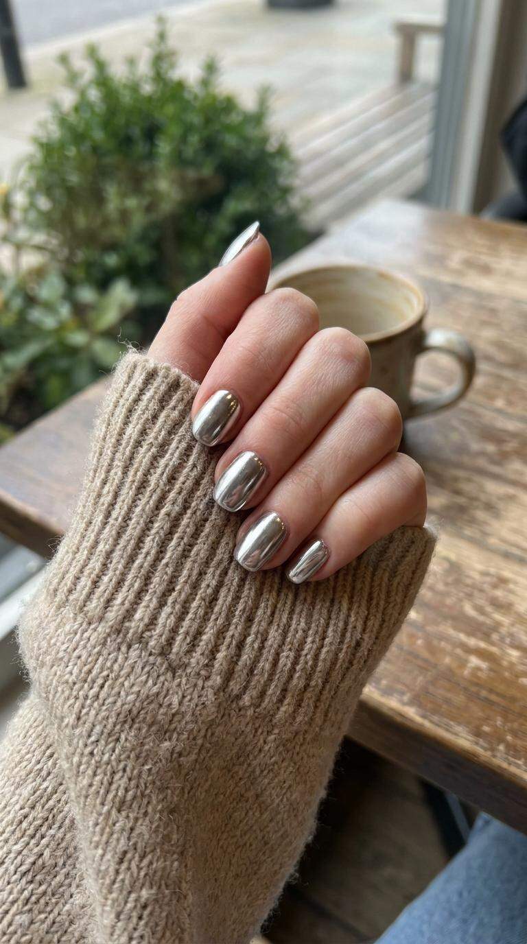 Metallic Chrome Nails