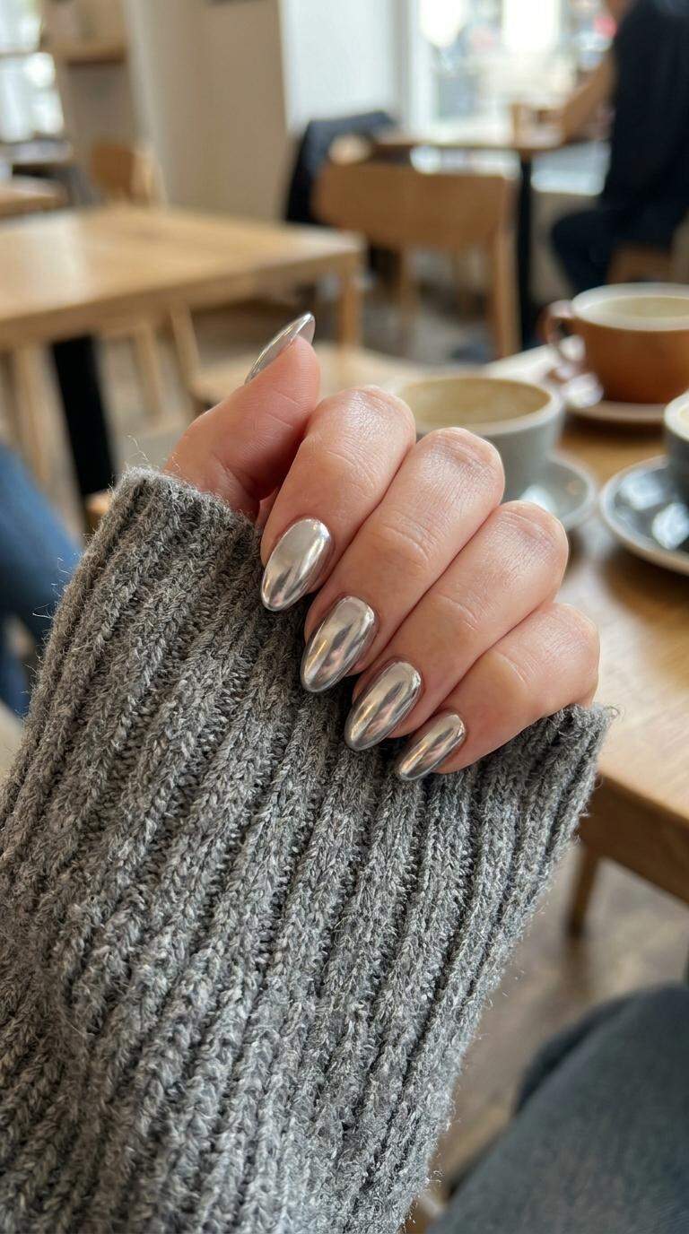 Metallic Silver Chrome Tips