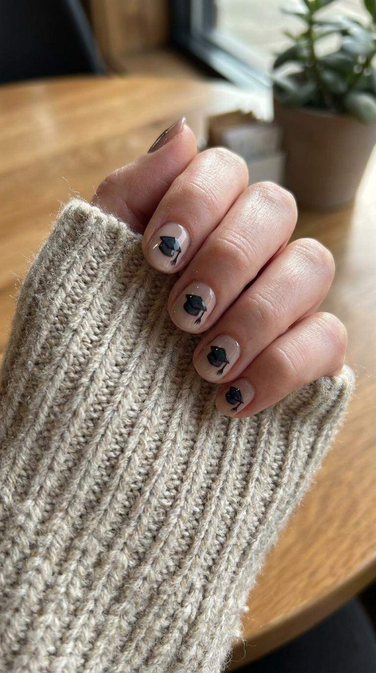 Mini Grad Caps Nails