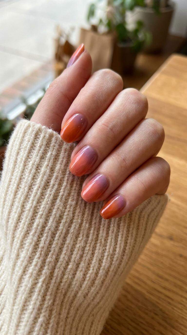 Ombre Sunset Nails