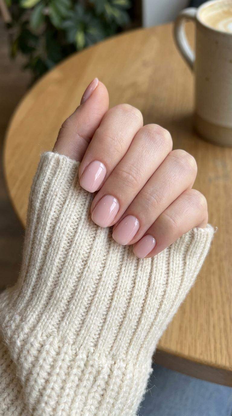 Pale Pink Creme Nails