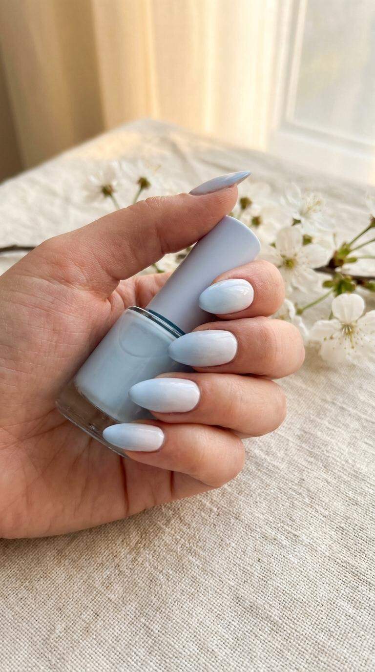 Pale Powder Blue Ombre