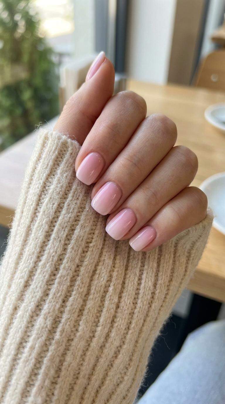 Pastel Pink Gradient Nails