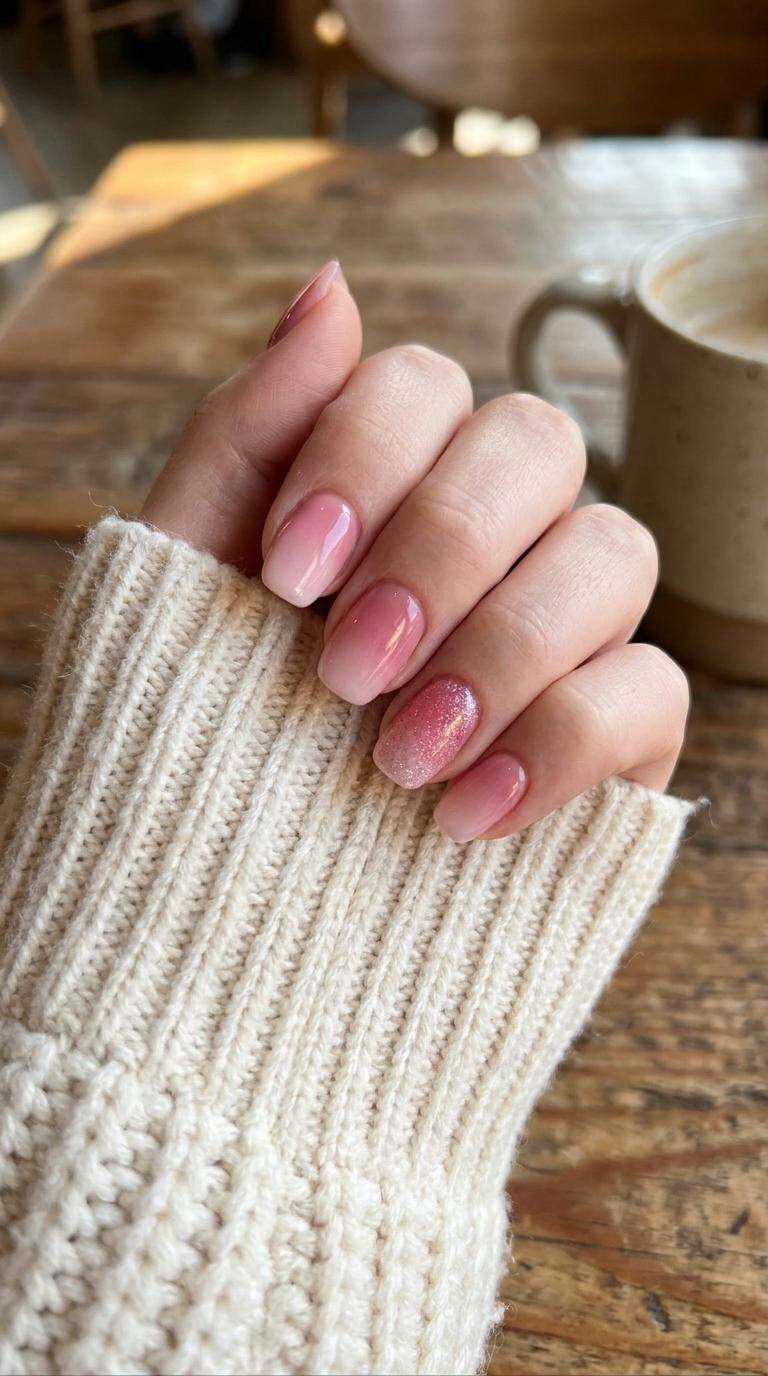 Pink Ombre Accent Nail