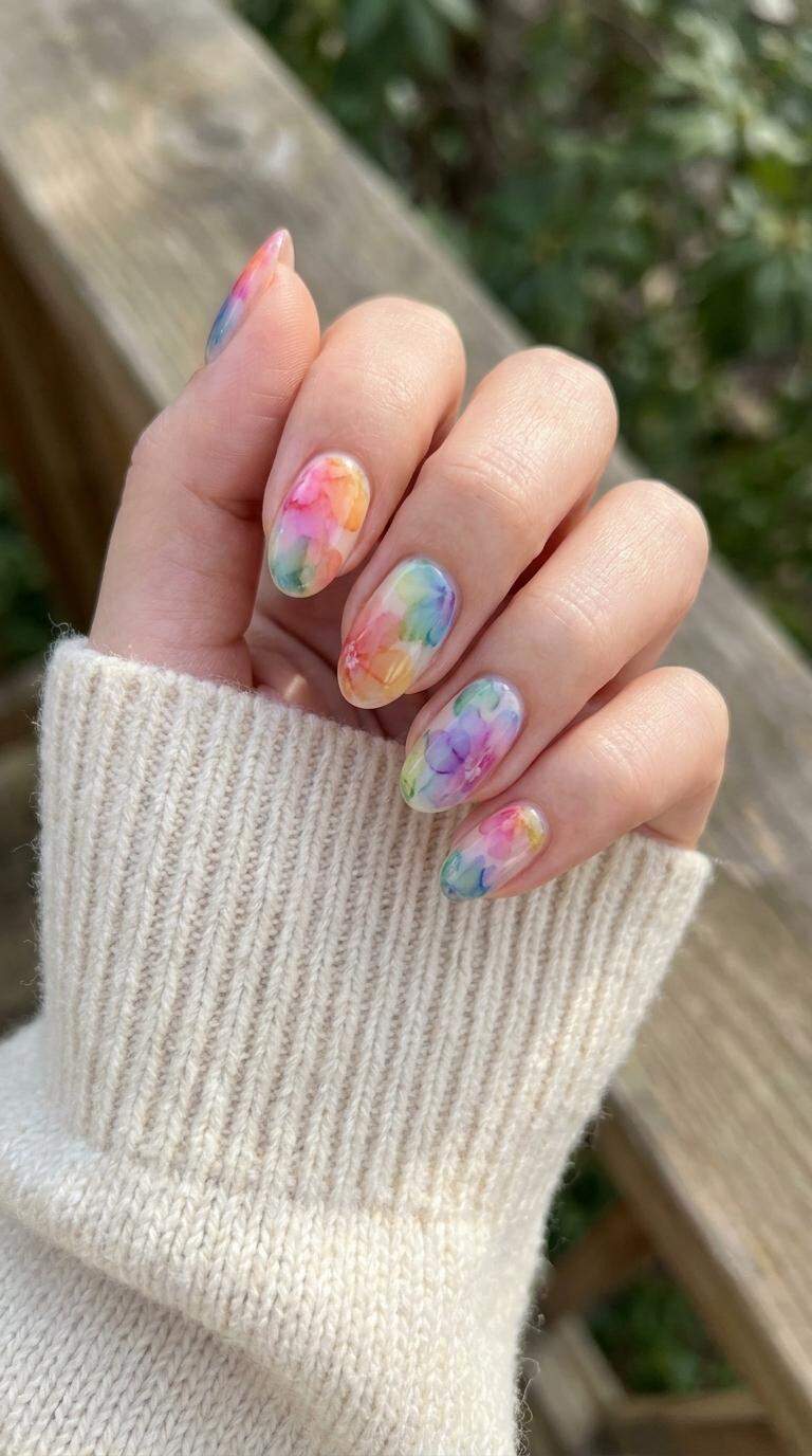 Rainbow Watercolor Blooms