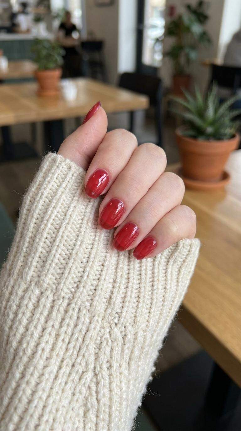Red Jelly Glazed Nails