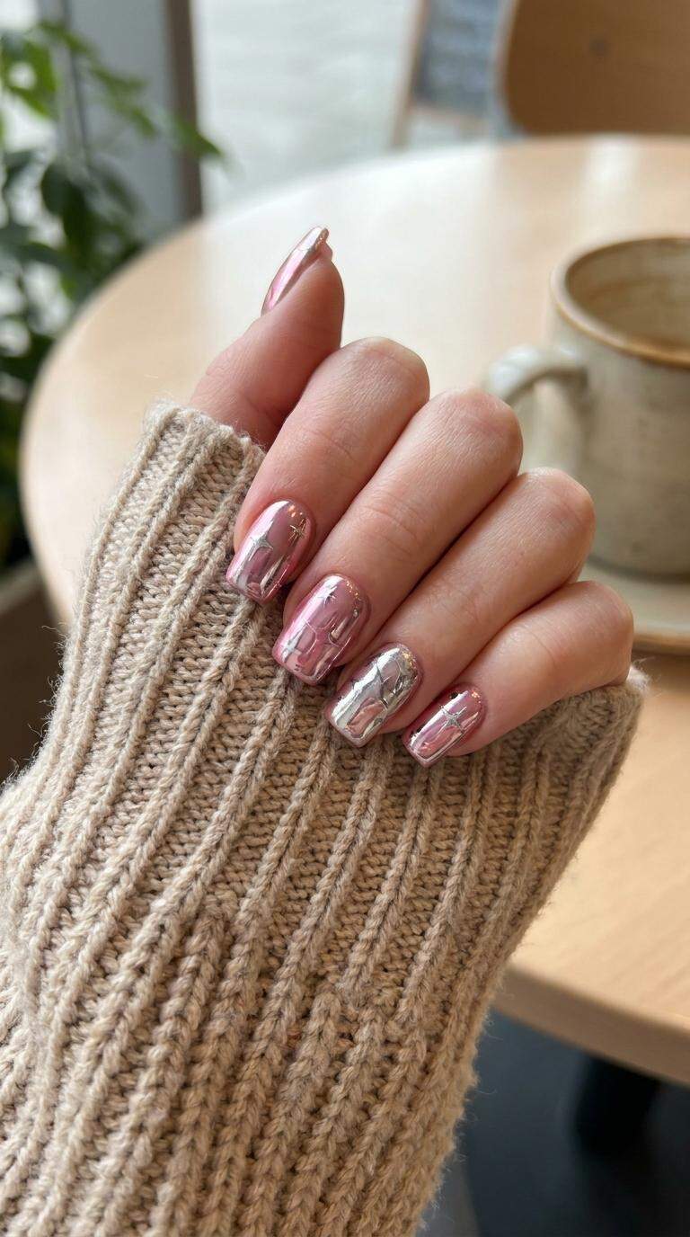 Rosa Y2K Chrome Square Tip