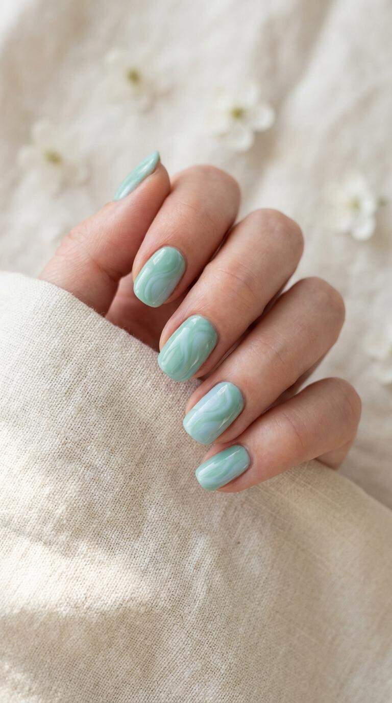 Seafoam Green-Blue Swirl