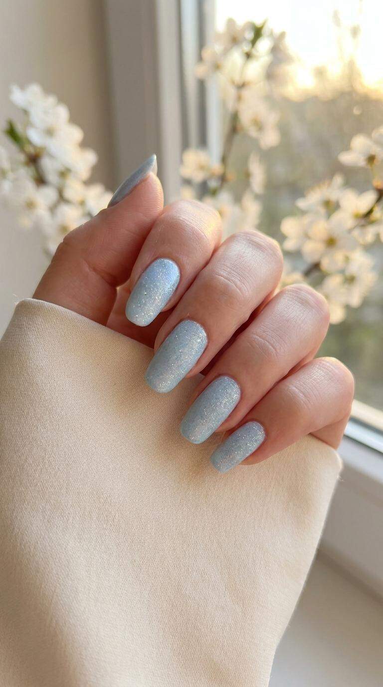 Soft Baby Blue Glitter