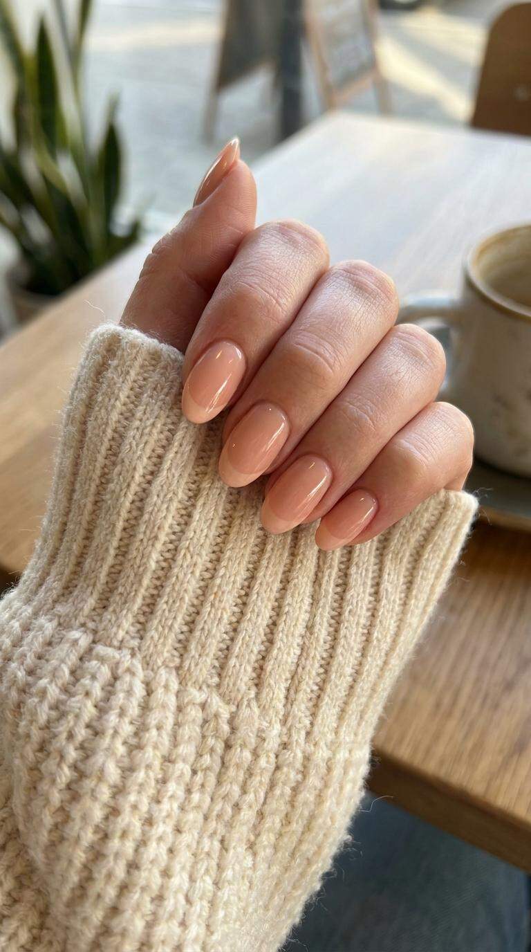 Soft Peach French Tips