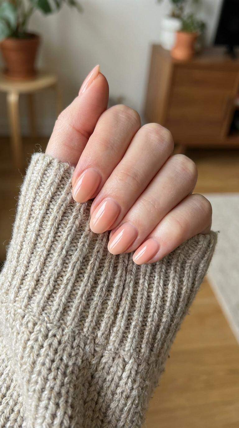 Soft Peach Ombre Nails