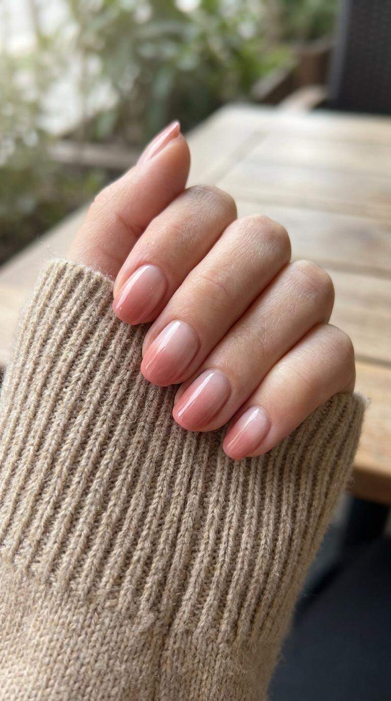 Subtle Salmon Pink Ombre Effect