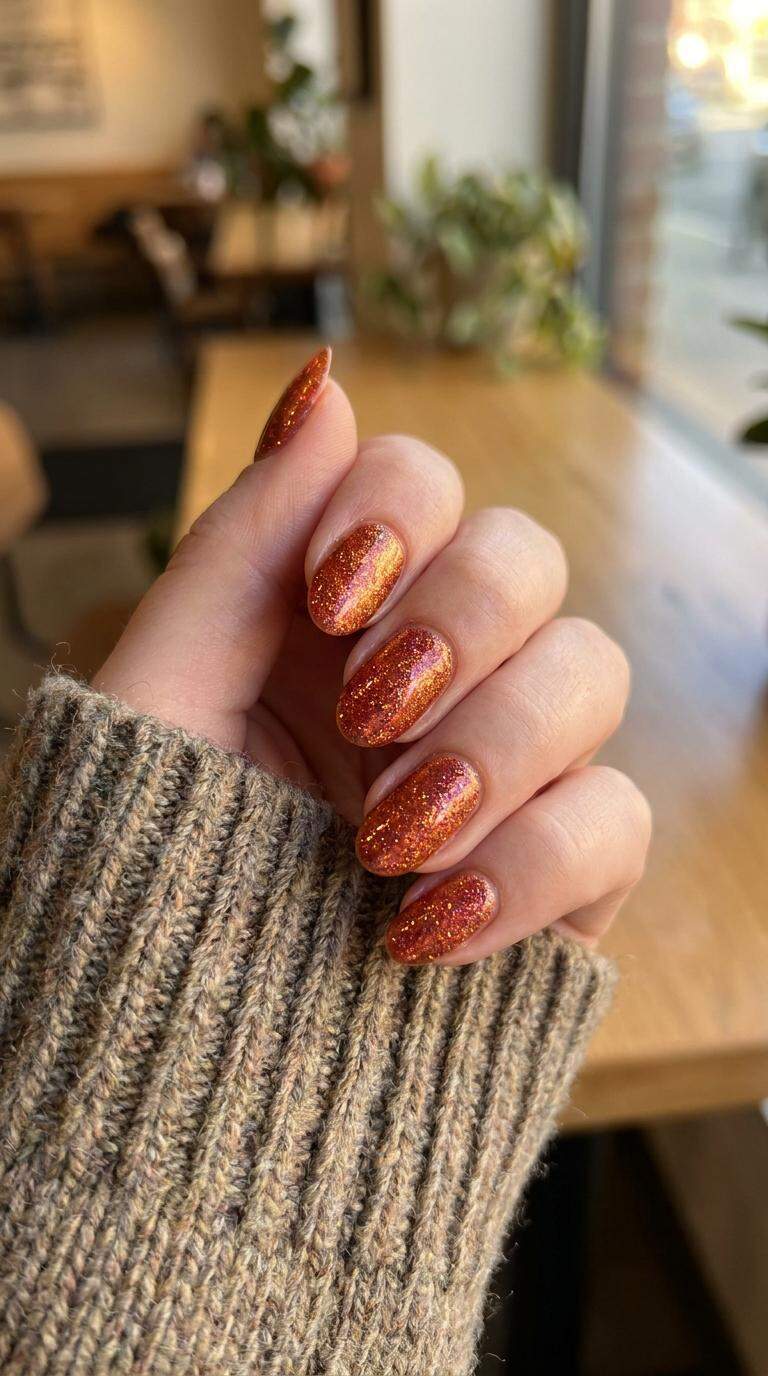 Sunset Orange Glitter