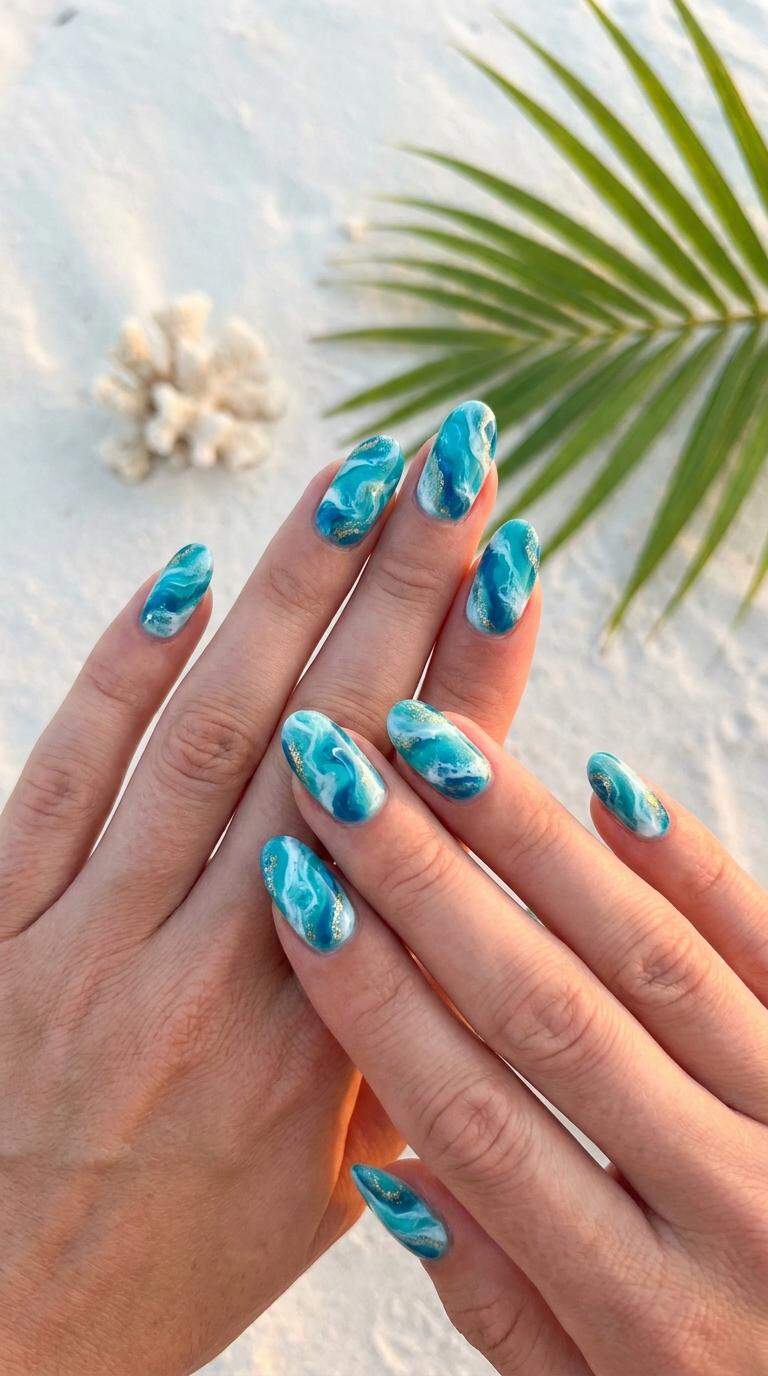 11 Vibrant Blue Nail Designs Inspired by Tropical Oceans