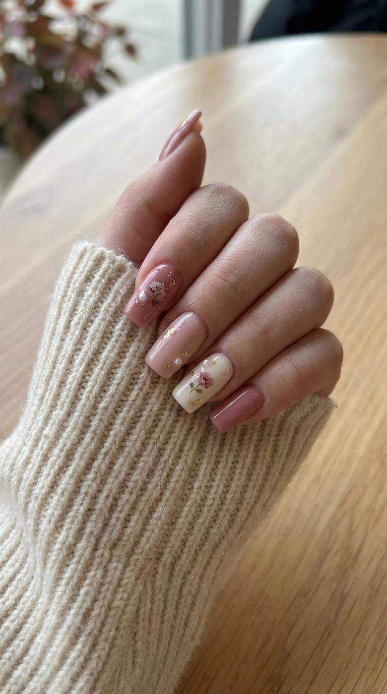 Vintage Romance Square Tip Acrylic