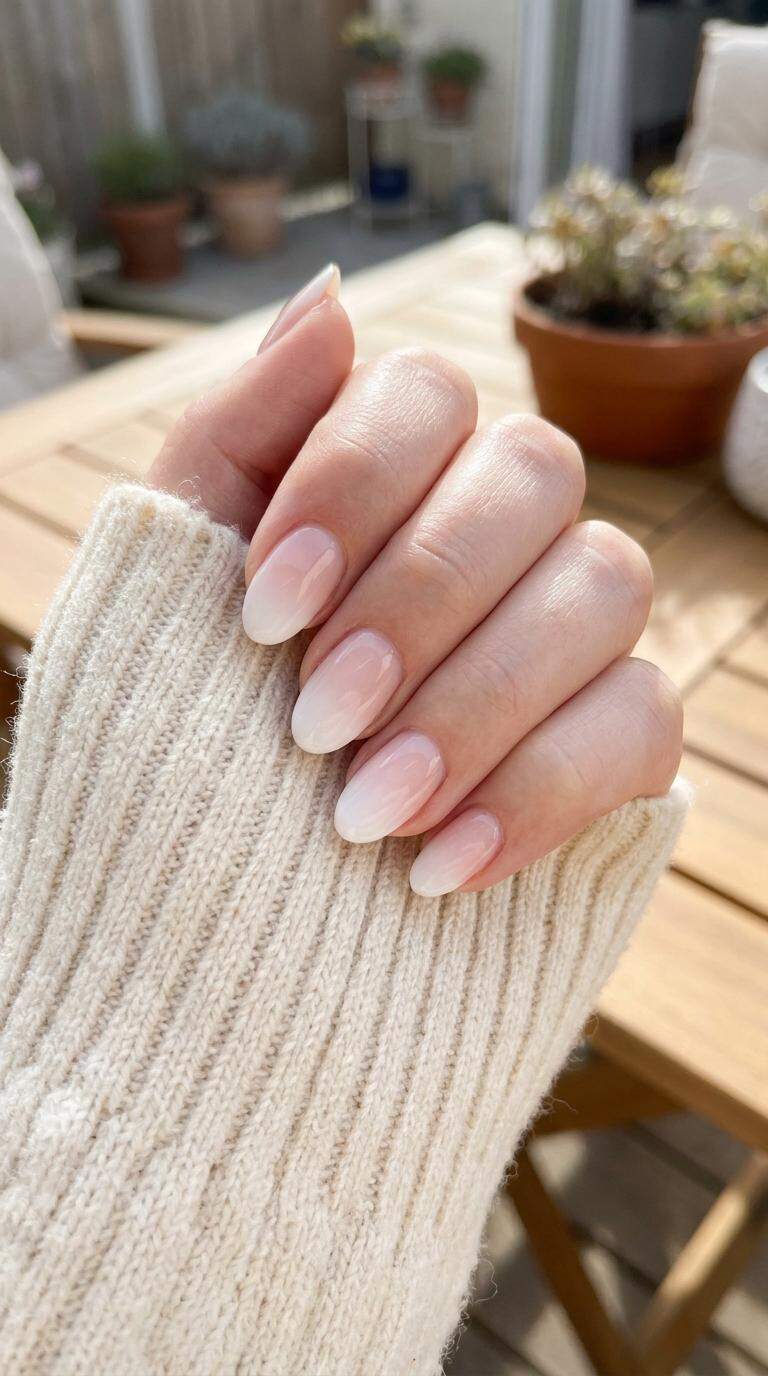 Beachy White Ombre Nail