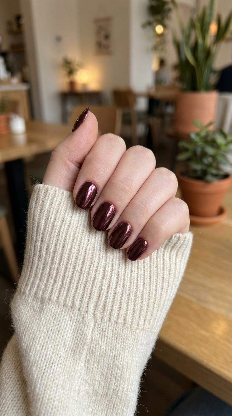 13 Stunning Burgundy Metal Detail Nail Art Designs