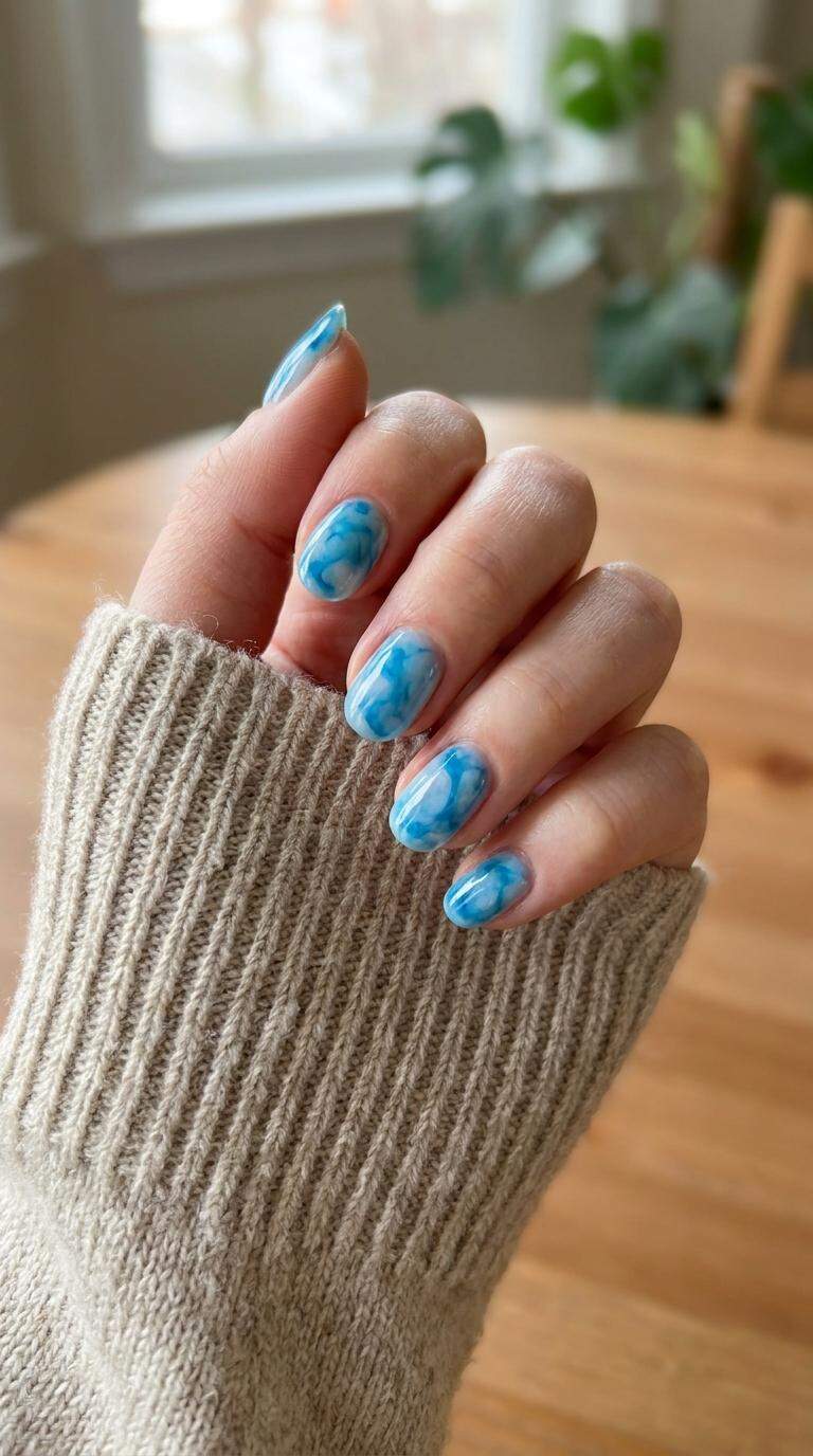 Cerulean Blue Watercolor Art