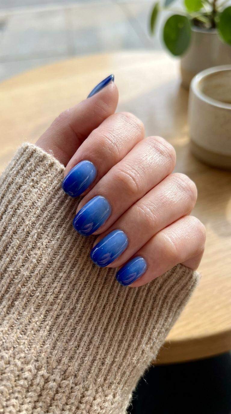 Cobalt Blue Ombre Nails