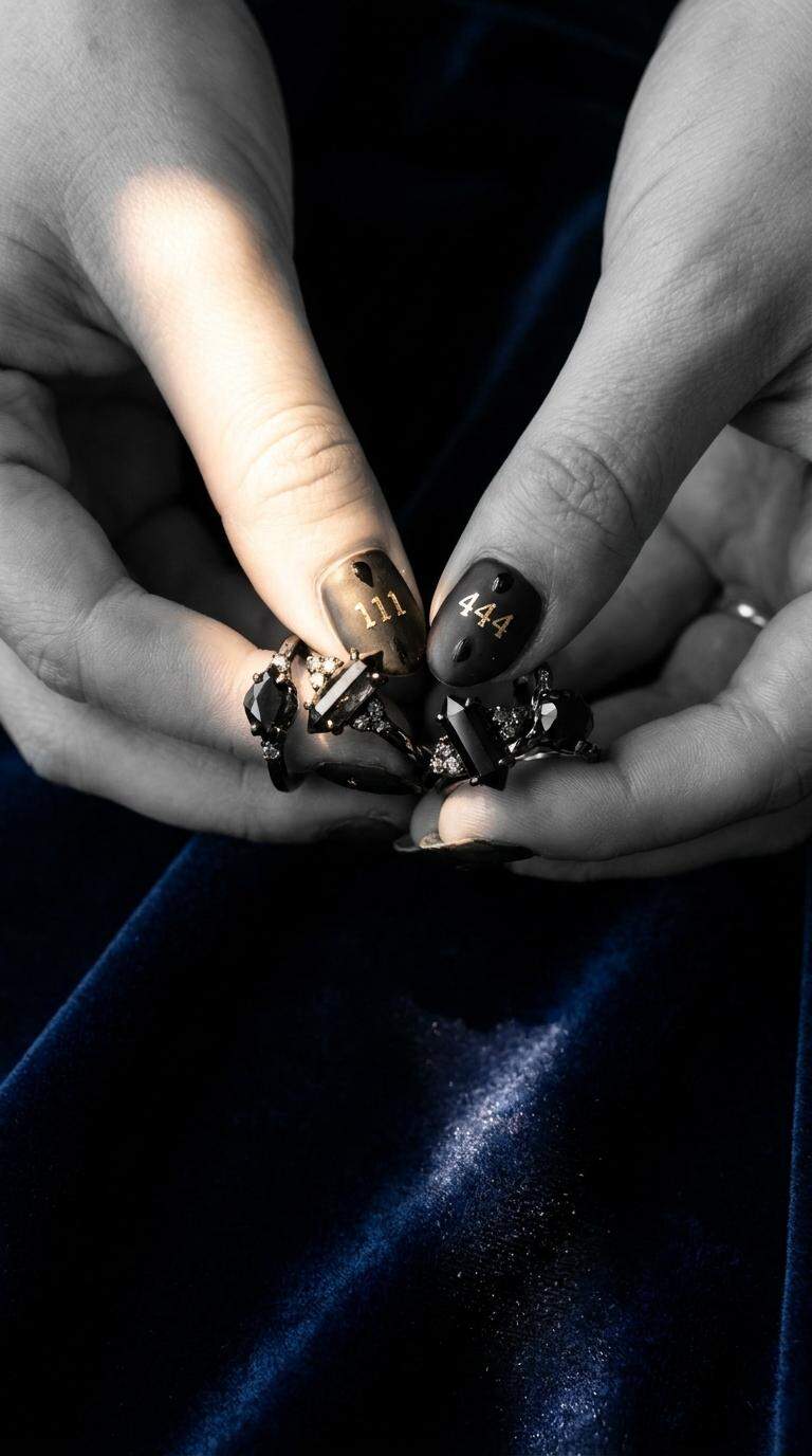 Crystal Accent Gothic Engagement Rings