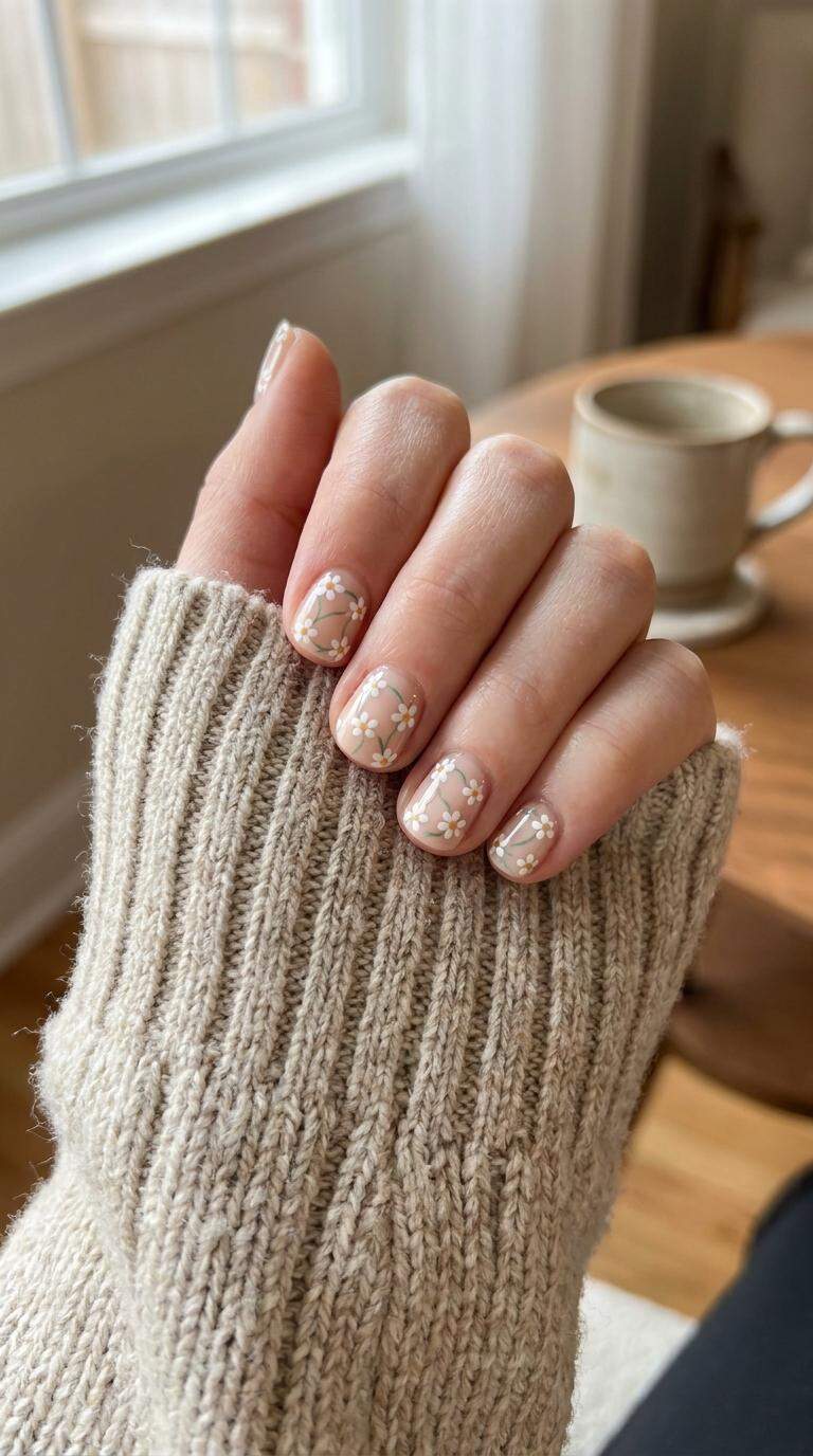 Daisy Chain Nail Design