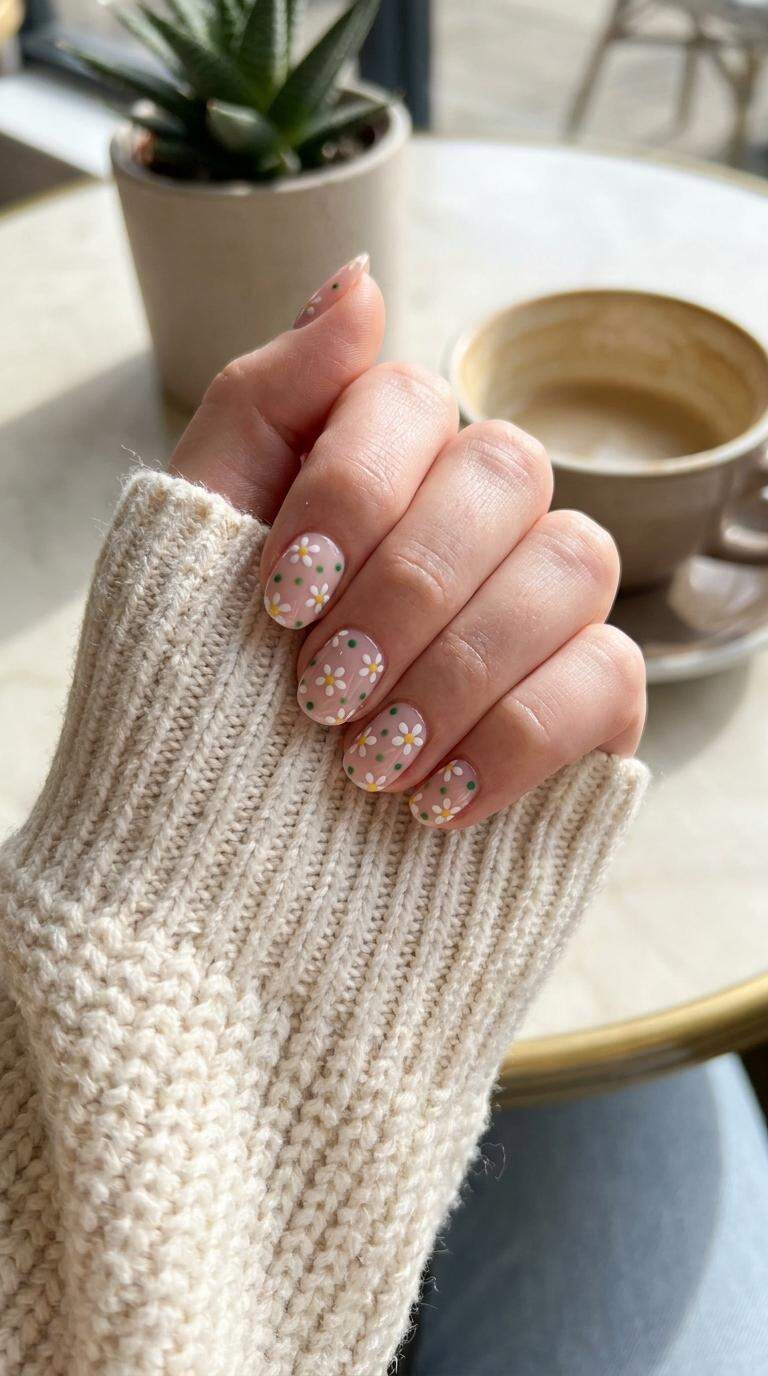 Dotty Floral Press-On Nails