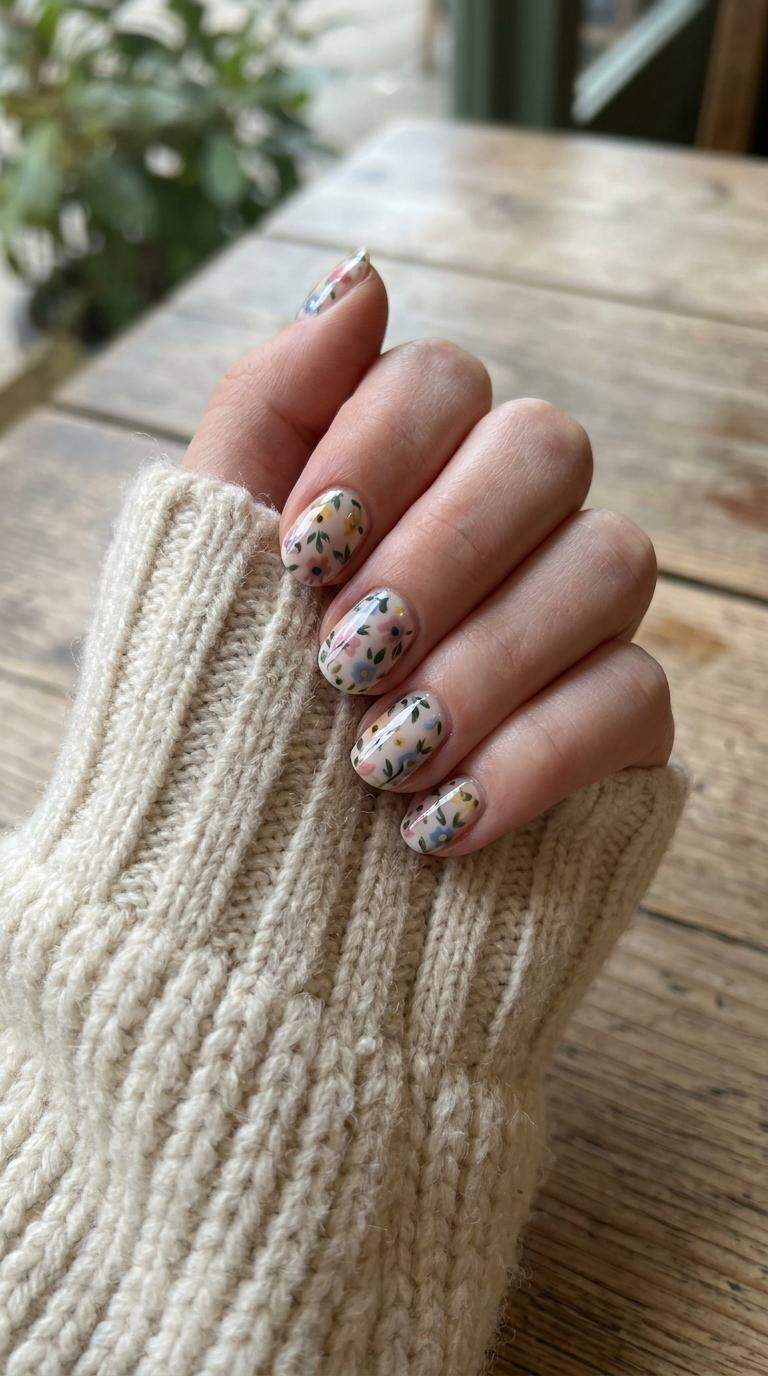 Floral Patterned Nails