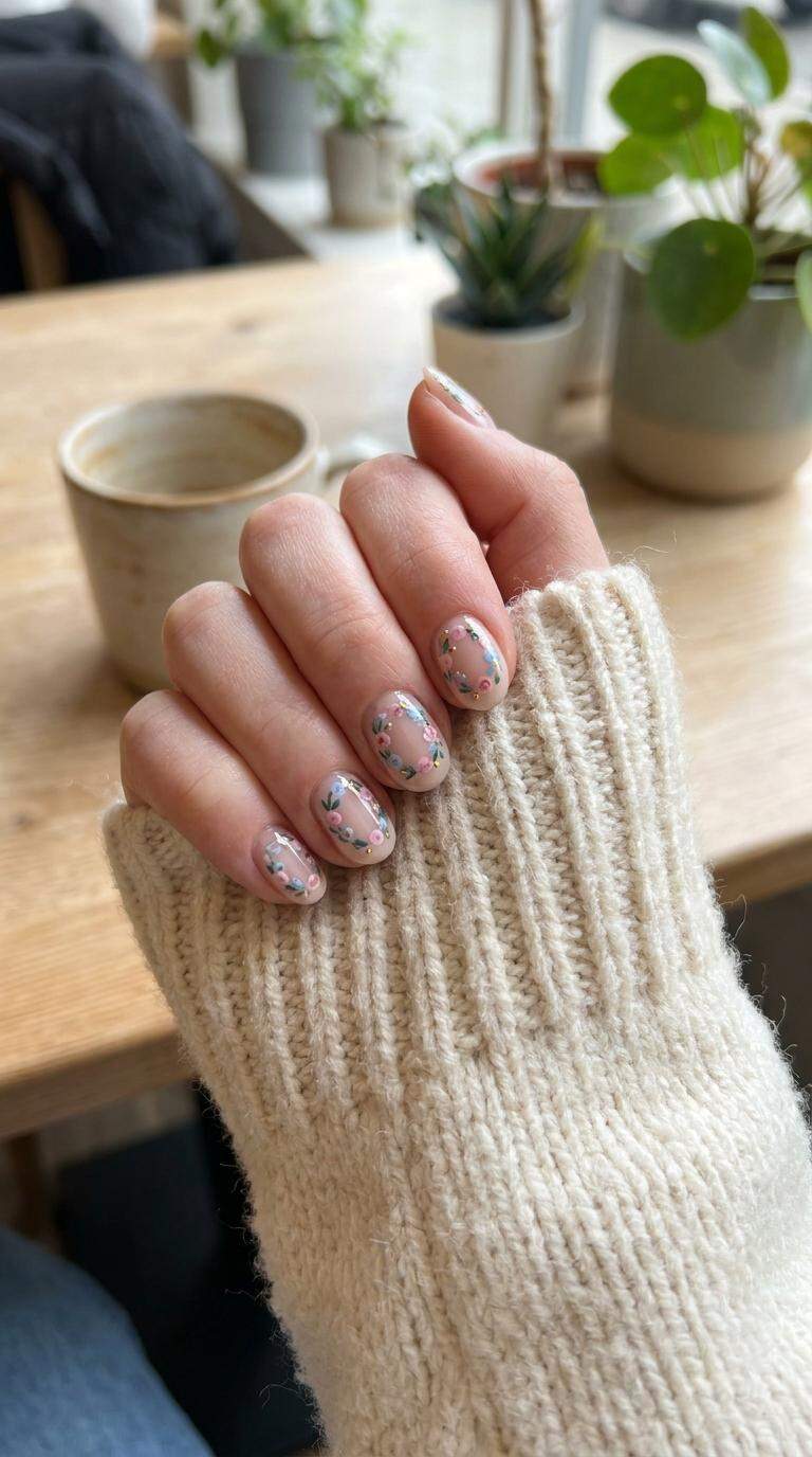 Floral Wreath Nails