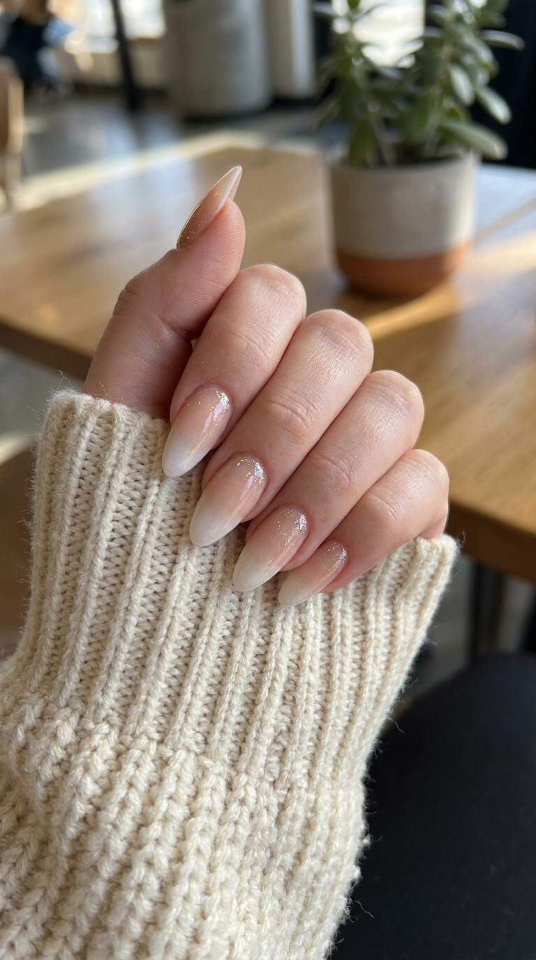 Glamorous French Tip Ombre Nails