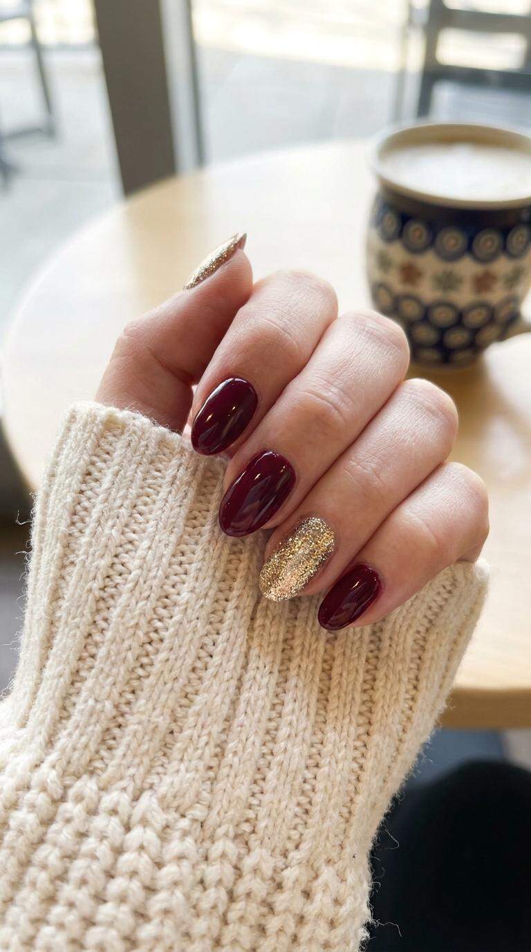 Glamorous Glitter Accent Nails