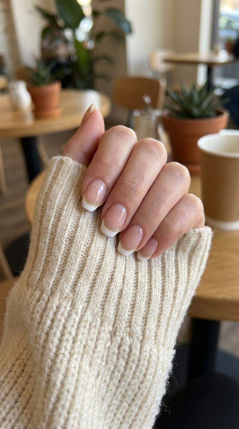 Glitter Accent French Nail