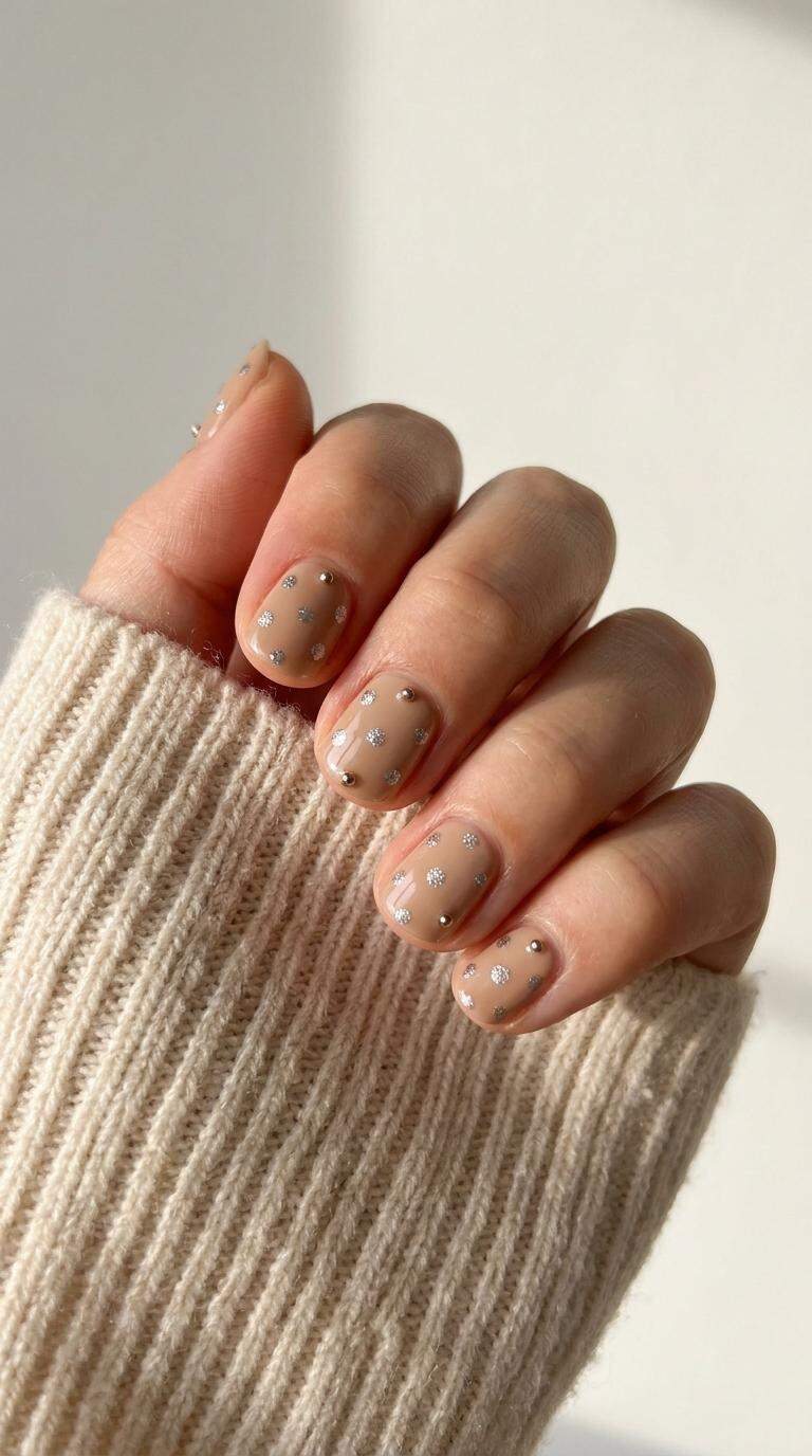 Glittering Silver Dots with Caviar