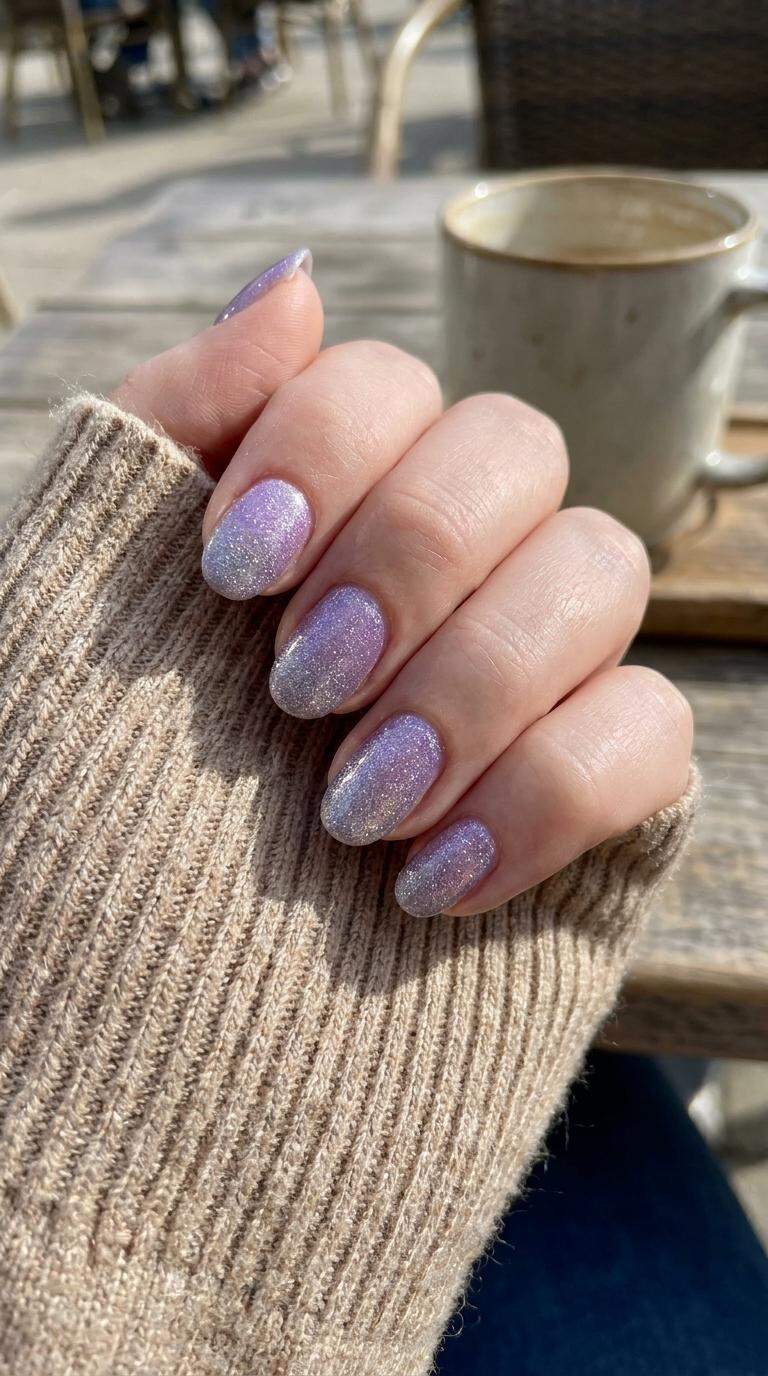Glittery Lavender Glitter Gradient