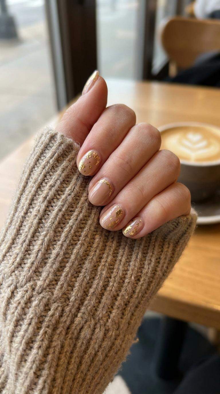Gold Foil Accent Nail