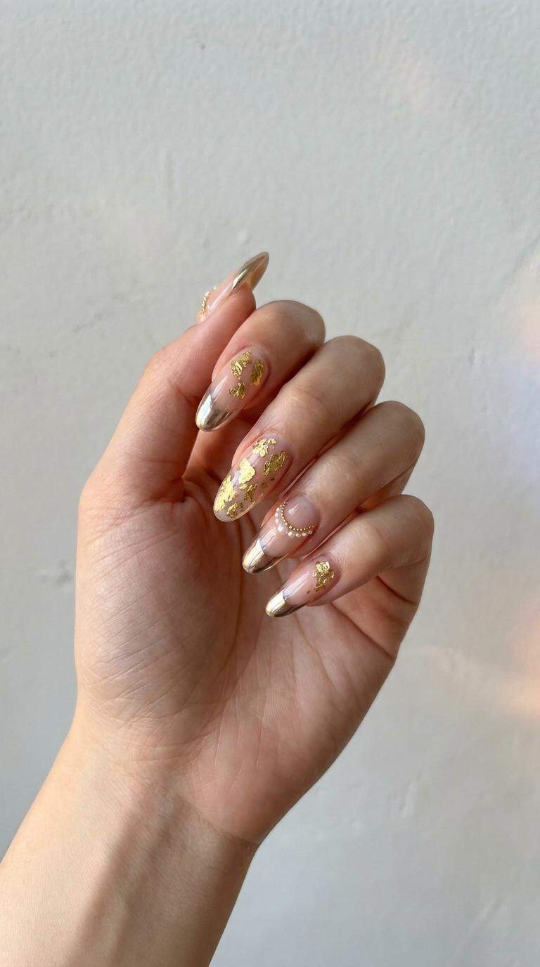 Gold Foil Nail Art