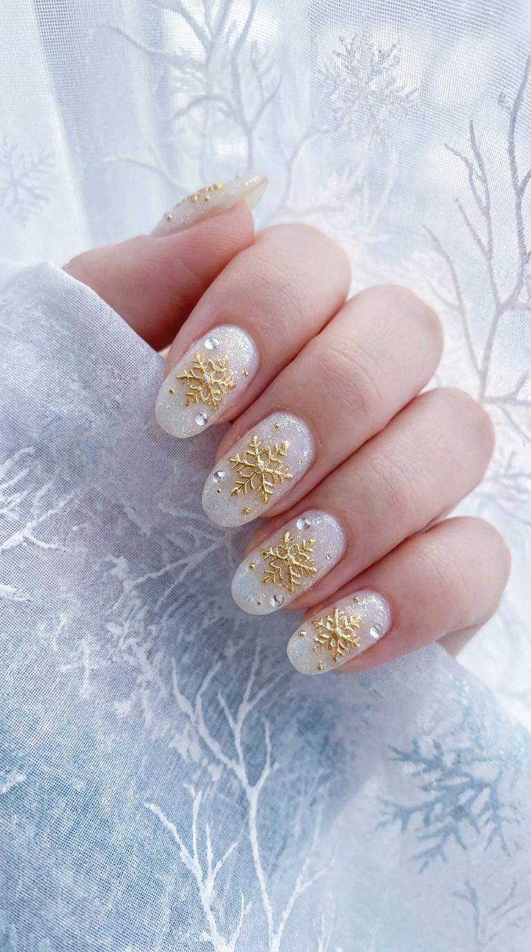 Golden Snowflake Embellishments
