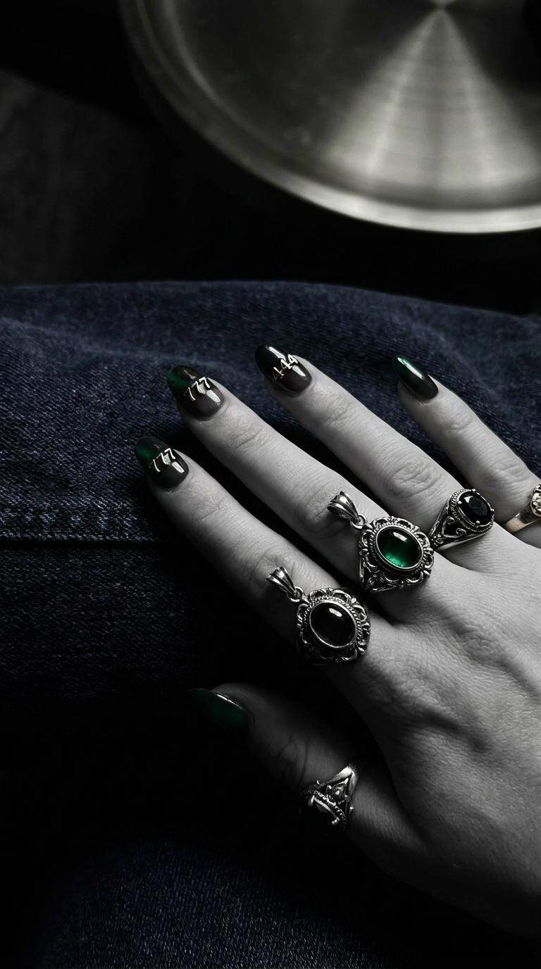 Gothic Sterling Silver Halo Pendants