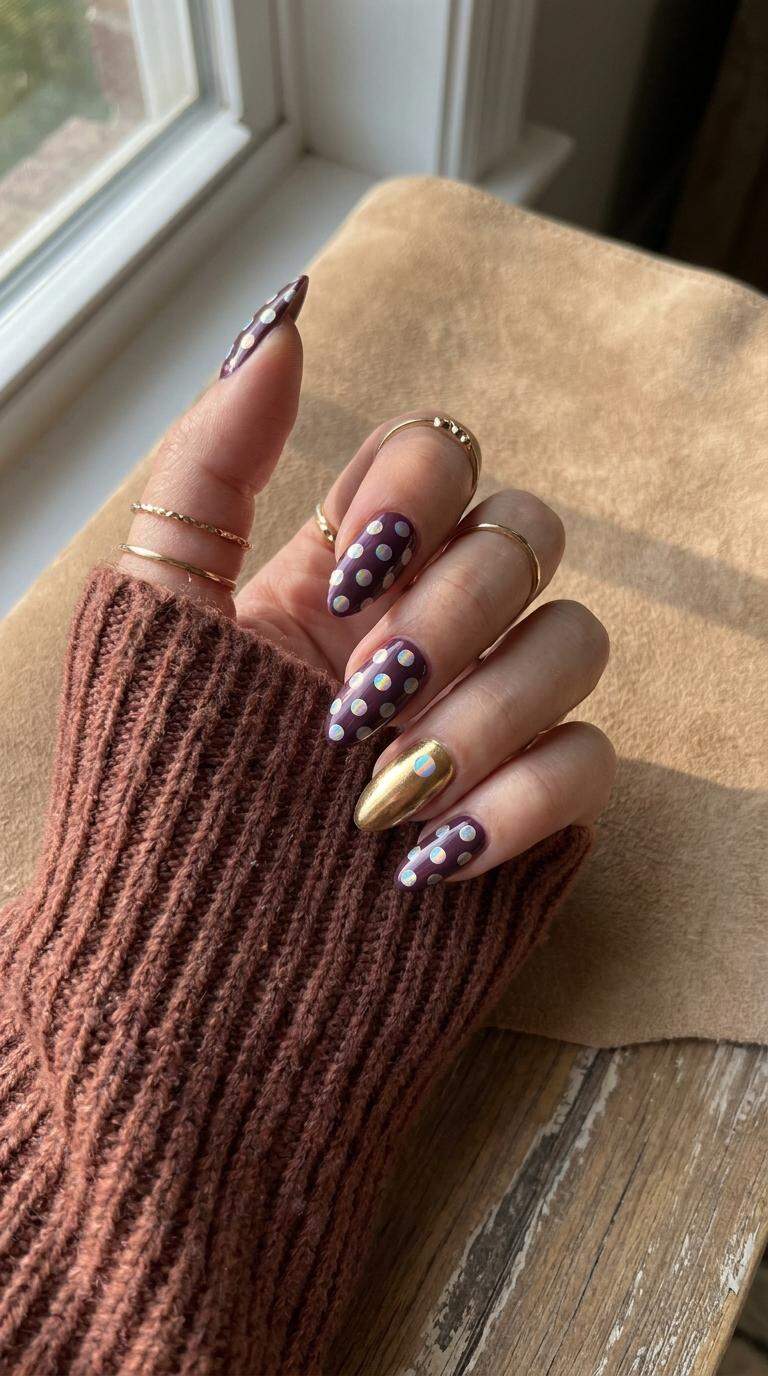 Holographic Purple Dots with Accent
